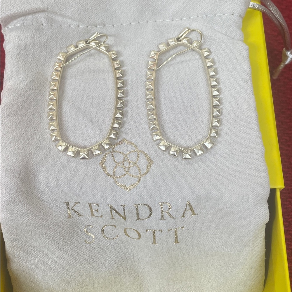 Kendra Scott Gold and Silver Crystal Earrings - Picture 2 of 2